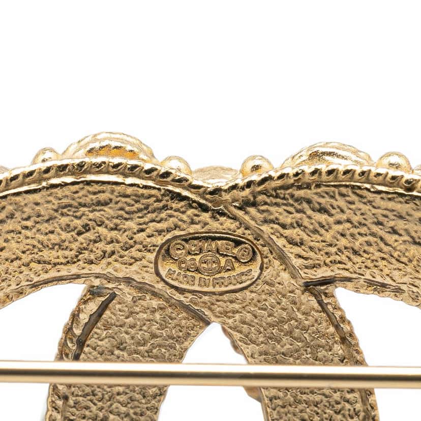 Chanel Gold Plated CC Crystal Brooch Gold Metal Good condition - Inside View