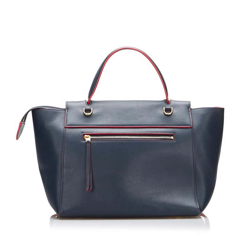 Celine Mini Belt Satchel Blue Leather Good condition - Inside View
