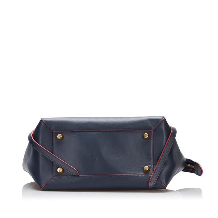 Celine Mini Belt Satchel Blue Leather Good condition - Model View
