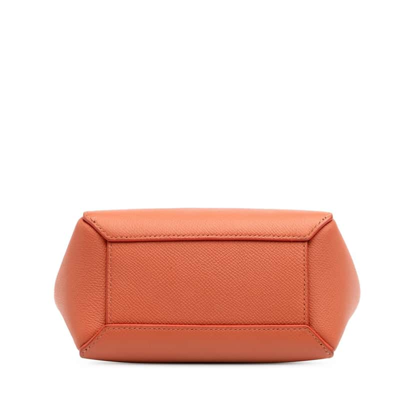 Celine Pico Grained Calfskin Belt Bag Orange Leather Good condition - Inside View