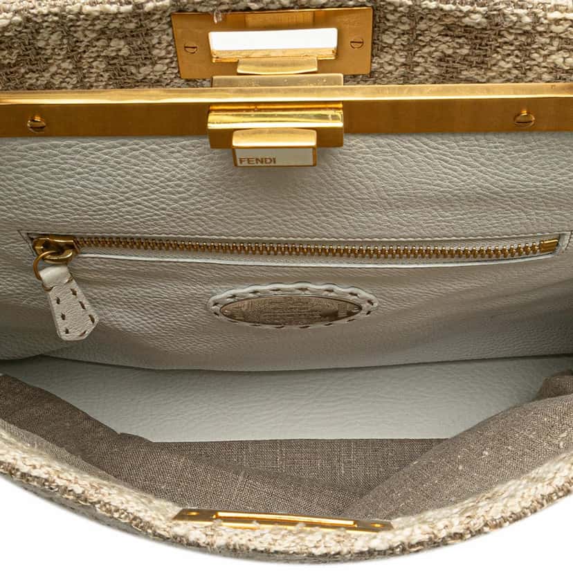 Fendi Large Zucca Corda Iconic Peekaboo Satchel Brown Canvas Good condition - Box View