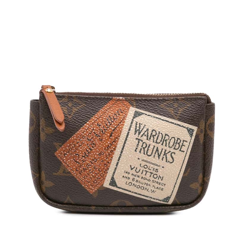 Louis Vuitton Monogram Trunks and Bags Pochette Cles Brown Canvas Good condition - Front View