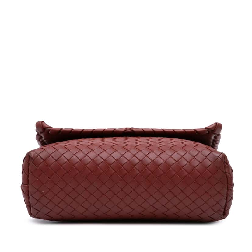 Bottega Veneta Small Nappa Intrecciato Olimpia Shoulder Bag Red Leather Good condition - Inside View