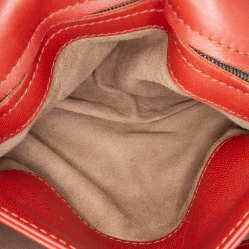 Bottega Veneta Small Nappa Intrecciato Olimpia Shoulder Bag Red Leather Good condition - Box View
