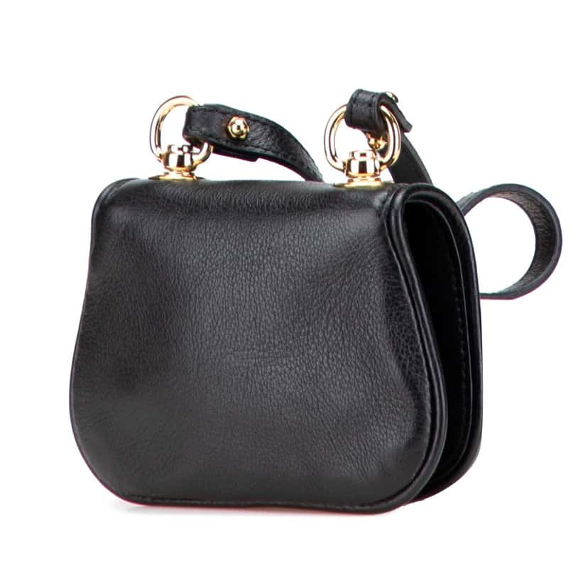 Gucci Textured Calfskin Blondie Card Case on Strap Black Leather Good condition - Back View