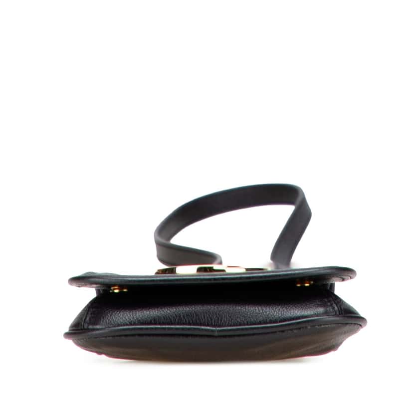 Gucci Textured Calfskin Blondie Card Case on Strap Black Leather Good condition - Inside View