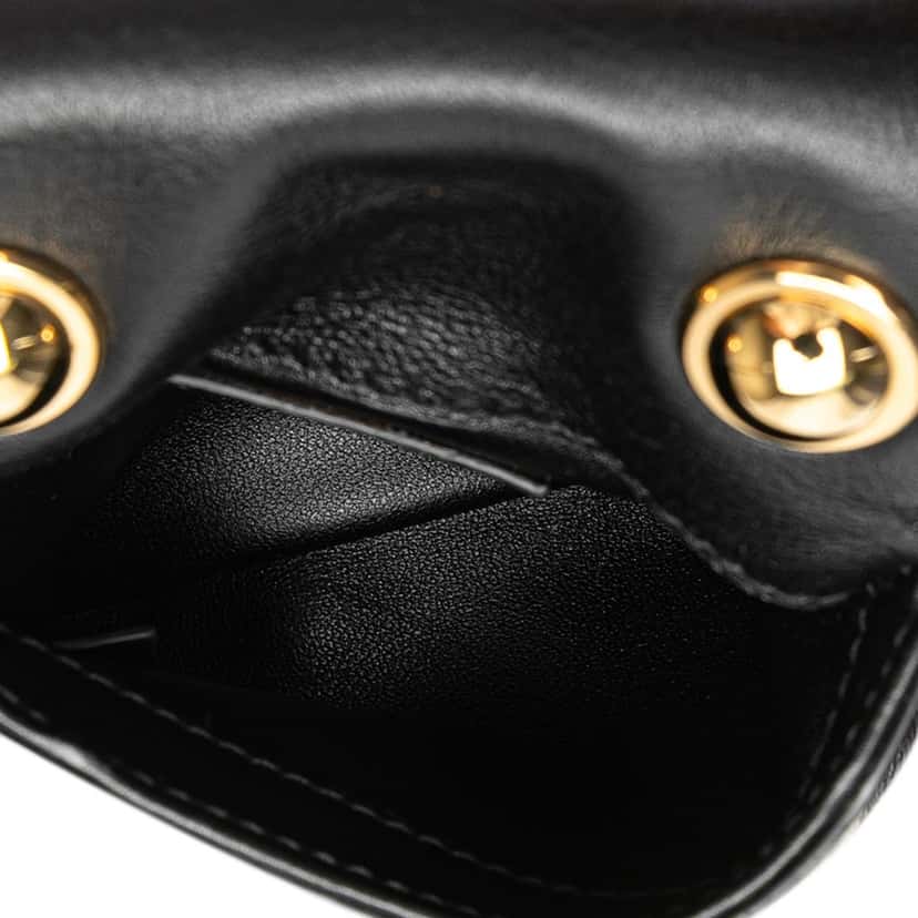 Gucci Textured Calfskin Blondie Card Case on Strap Black Leather Good condition - Model View