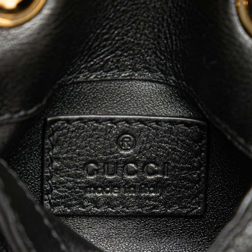 Gucci Textured Calfskin Blondie Card Case on Strap Black Leather Good condition - Box View