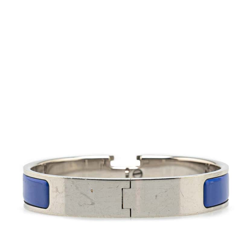 Hermès Narrow Enamel Clic H Bracelet PM Blue Good condition - Inside View