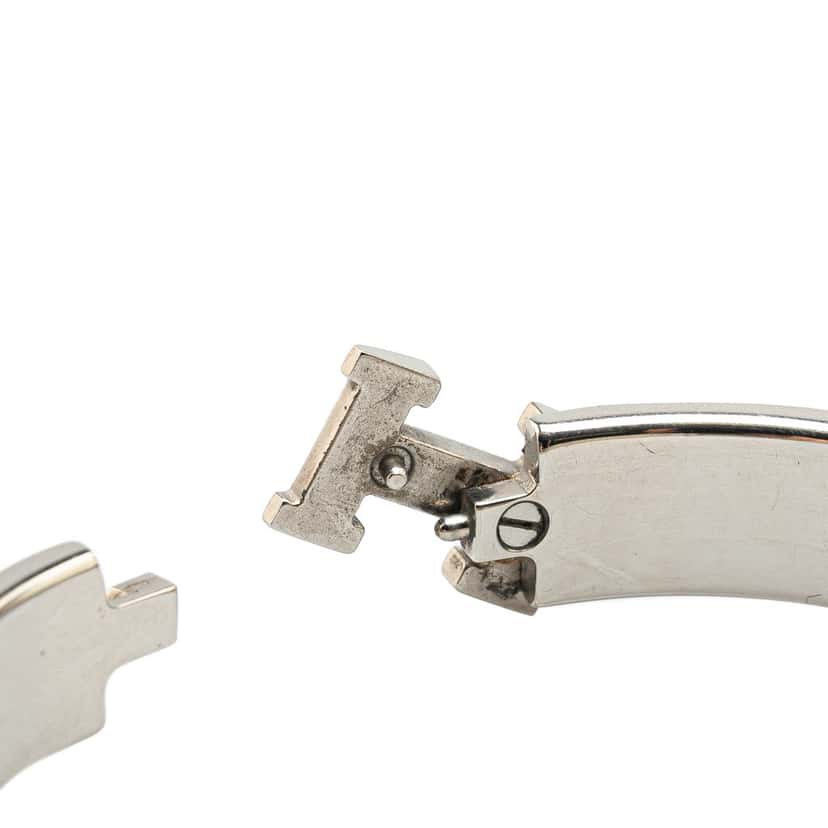 Hermès Narrow Enamel Clic H Bracelet PM Blue Good condition - Box View