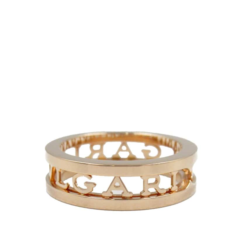 Bvlgari 18K Rose Gold B.Zero1 One Band Ring with Openword Logo Spiral Pink Rose Gold Good condition - Back View