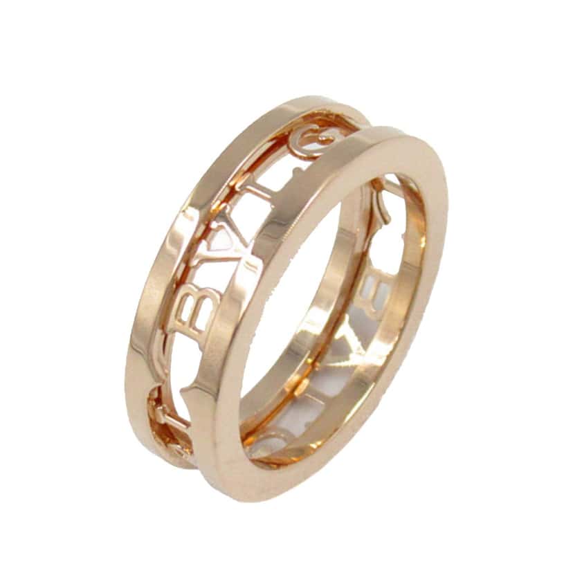 Bvlgari 18K Rose Gold B.Zero1 One Band Ring with Openword Logo Spiral Pink Rose Gold Good condition - Inside View