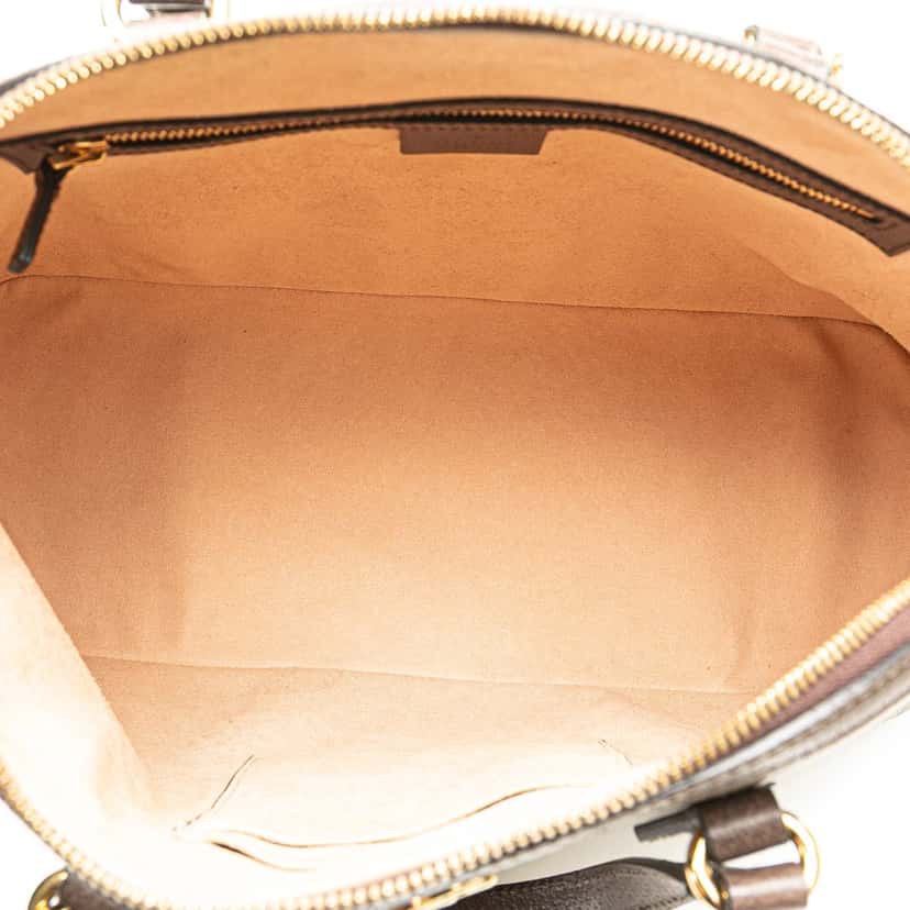 Gucci Medium GG Supreme Ophidia Web Satchel Brown Canvas Good condition - Model View