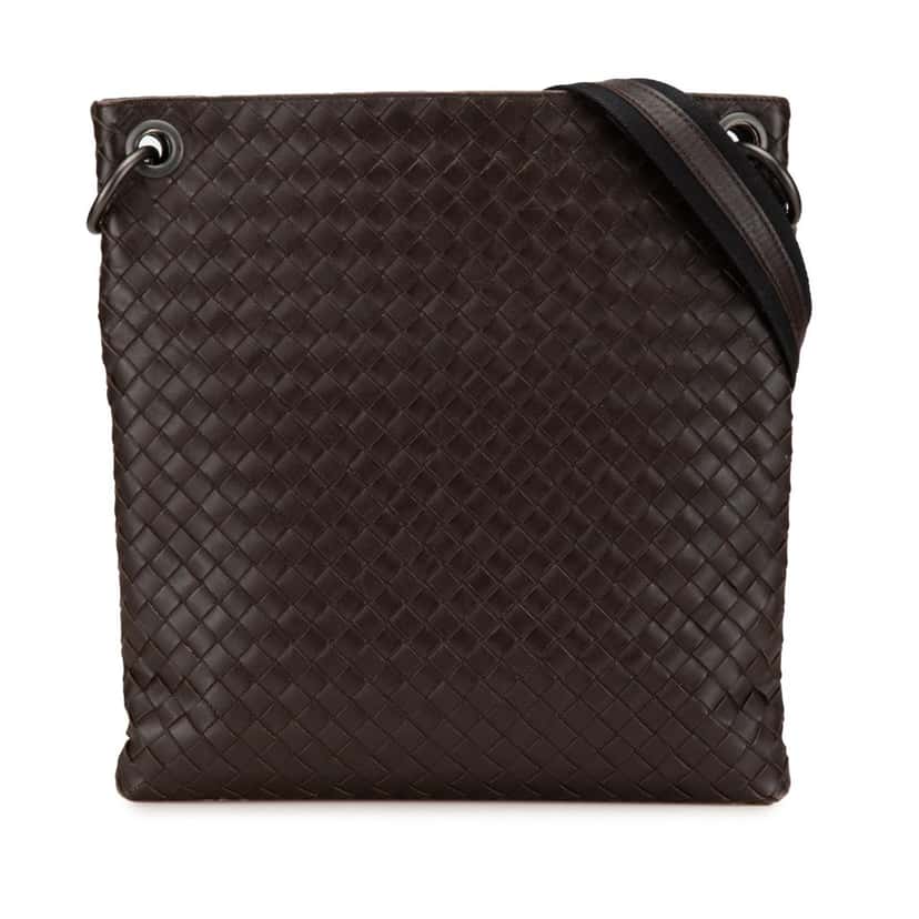 Bottega Veneta Nappa Intrecciato Crossbody Brown Leather Good condition - Front View