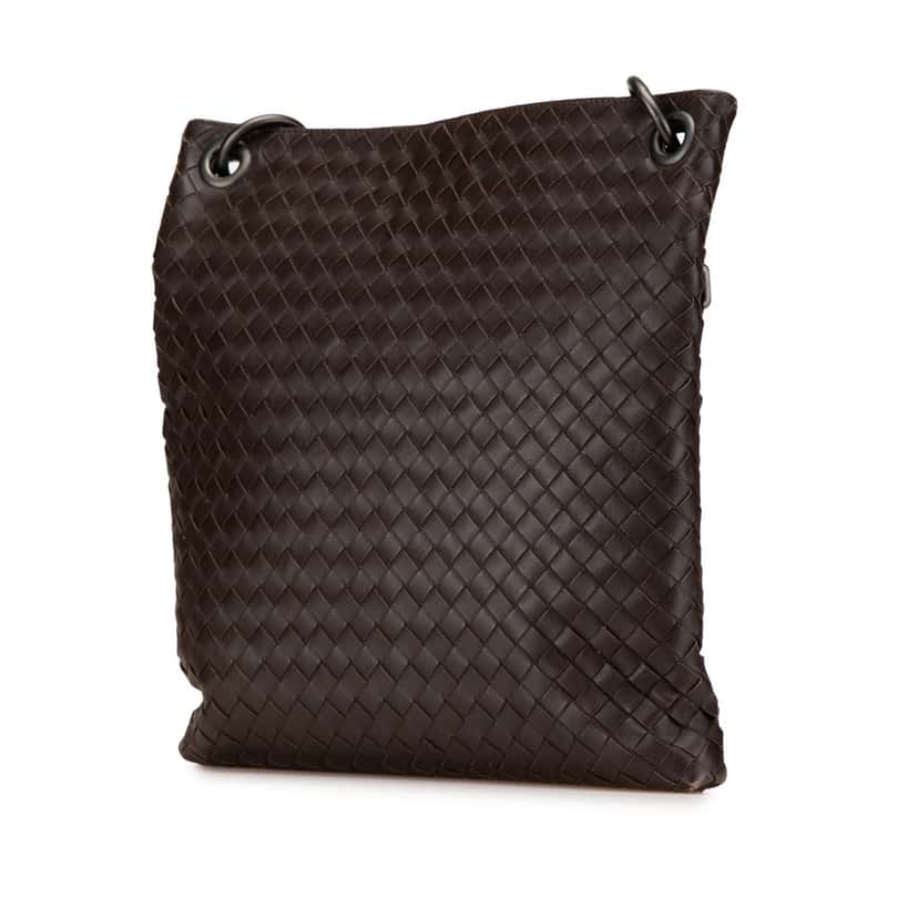 Bottega Veneta Nappa Intrecciato Crossbody Brown Leather Good condition - Back View