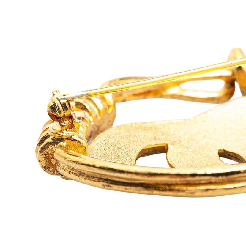 Chanel Gold Plated CC Brooch Gold Metal Good condition - Model View