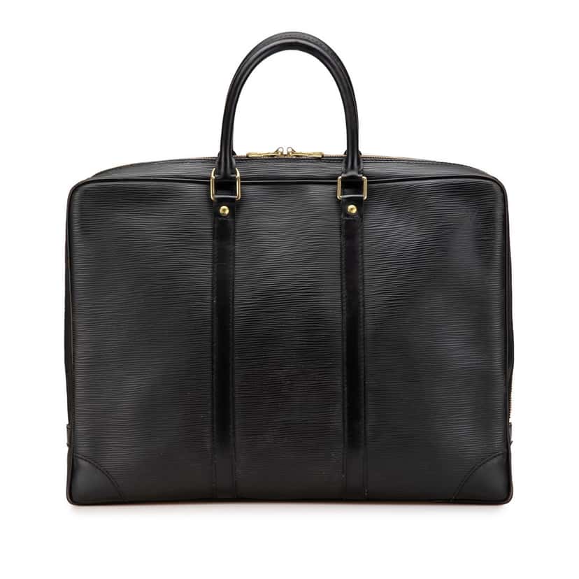 Louis Vuitton Epi Porte Documents Voyage Black Leather Fair condition - Front View