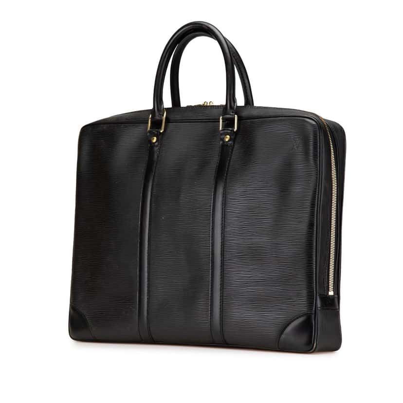 Louis Vuitton Epi Porte Documents Voyage Black Leather Fair condition - Back View