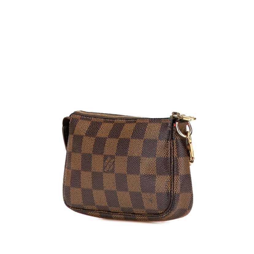 Louis Vuitton Damier Ebene Mini Pochette Accessoires Brown Canvas Good condition - Back View