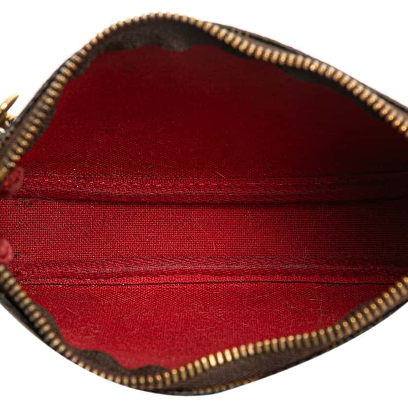 Louis Vuitton Damier Ebene Mini Pochette Accessoires Brown Canvas Good condition - Model View