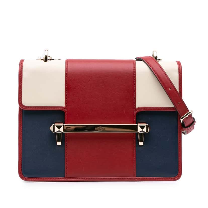 Valentino Medium Tricolor Leather Uptown Crossbody Red Leather Good condition - Front View