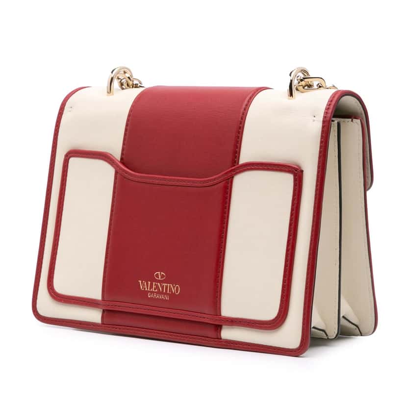 Valentino Medium Tricolor Leather Uptown Crossbody Red Leather Good condition - Back View