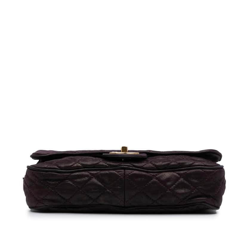 Chanel Small Quilted Iridescent Calfskin Shiva Flap Purple Leather Good condition - Inside View