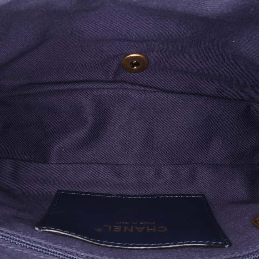 Chanel Small Quilted Iridescent Calfskin Shiva Flap Purple Leather Good condition - Model View