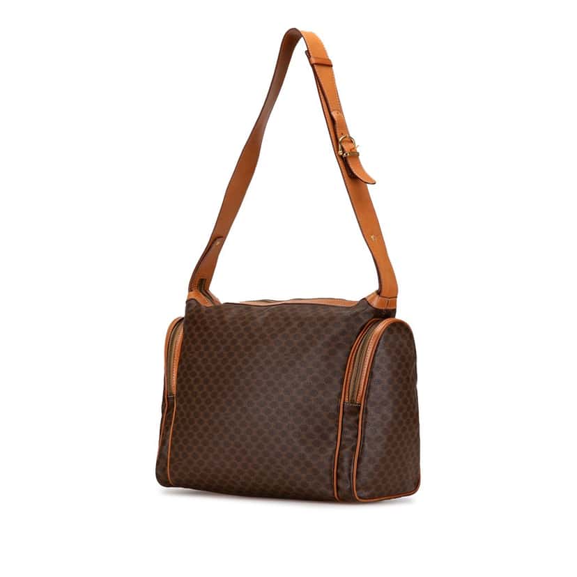 Celine Macadam Coated Canvas Shoulder Bag Brown Canvas Fair condition - Back View