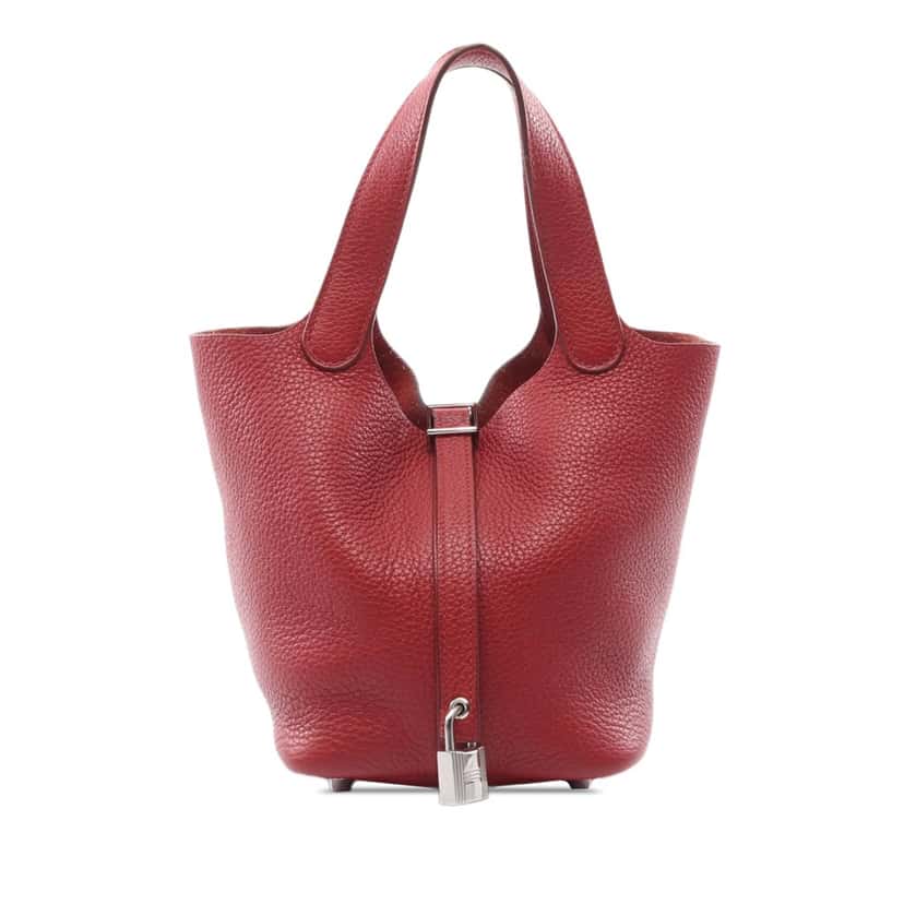 Hermès Clemence Picotin Lock 18 Red Leather Good condition - Front View