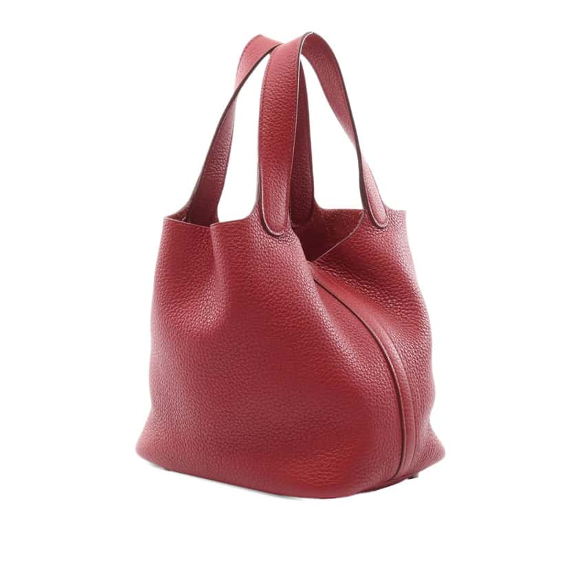 Hermès Clemence Picotin Lock 18 Red Leather Good condition - Back View