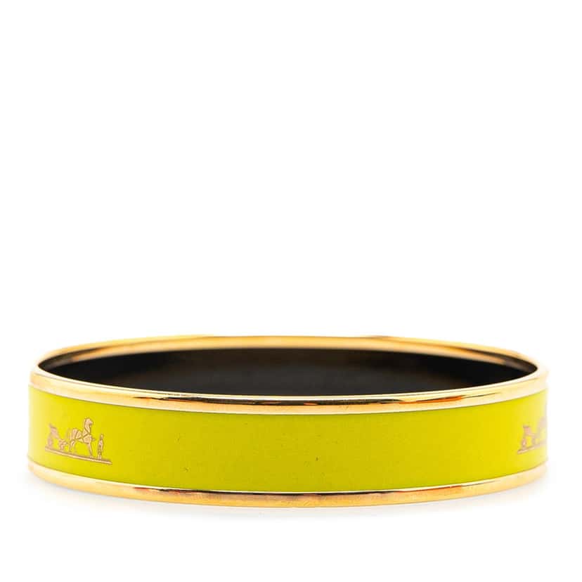 Hermès Enamel Caleche Bangle 65 Yellow Good condition - Inside View