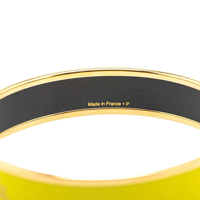 Hermès Enamel Caleche Bangle 65 Yellow Good condition - Box View