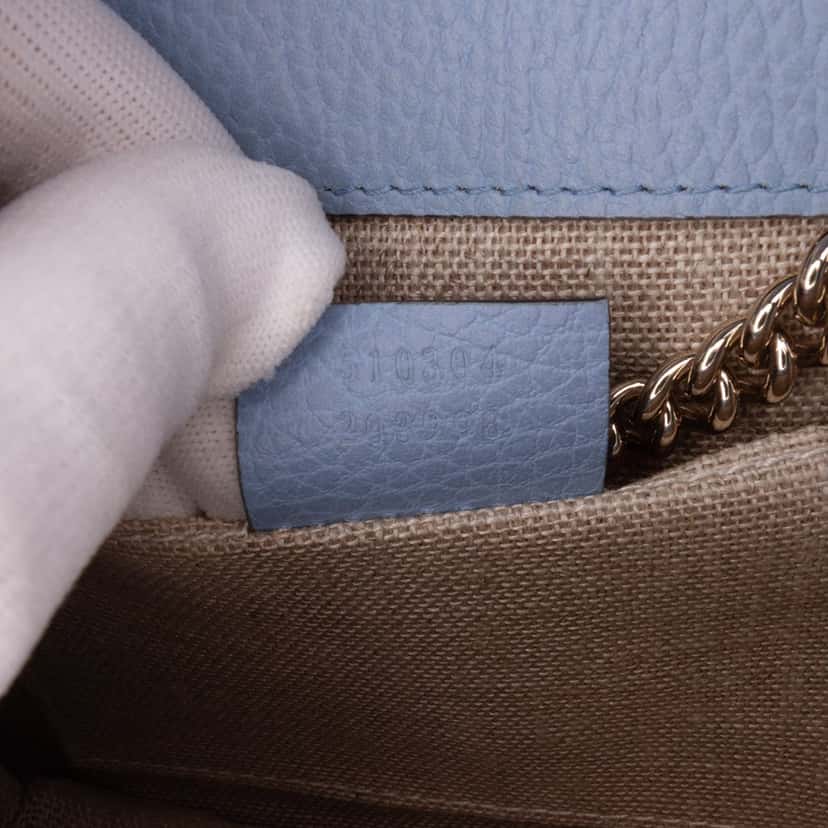 Gucci Small Dollar Calfskin Interlocking G Crossbody Blue Leather Good condition - Box View