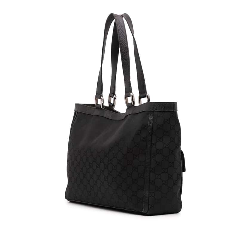 Gucci GG Canvas Abbey D Ring Pocket Tote Black Canvas Fair condition - Back View