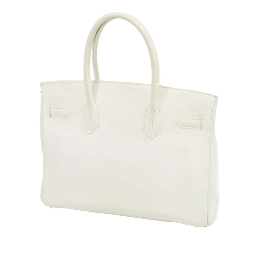 Hermès Clemence Birkin 30 White Leather Good condition - Back View