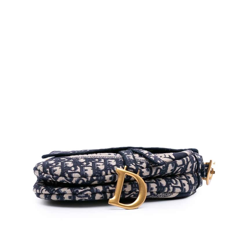 Dior Oblique Canvas Embroidered Saddle Bag Blue Canvas Good condition - Inside View