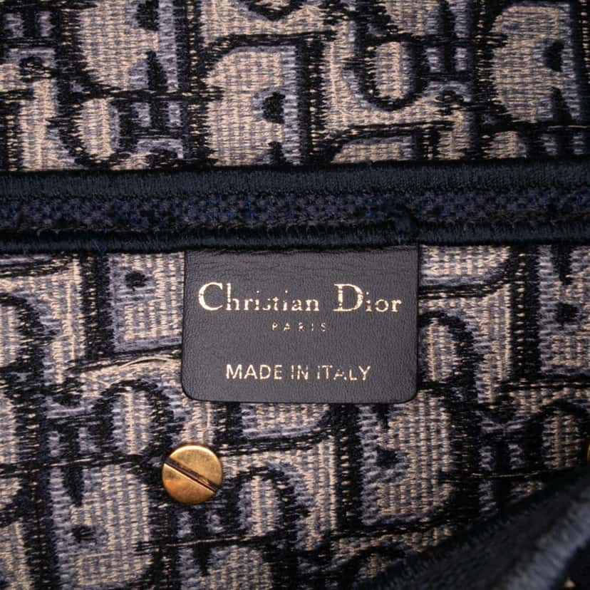 Dior Oblique Canvas Embroidered Saddle Bag Blue Canvas Good condition - Box View