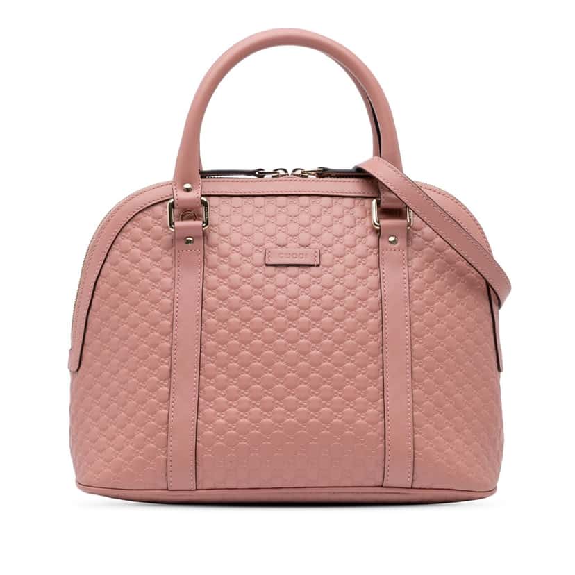 Gucci Medium Microguccissima Dome Satchel Pink Leather Good condition - Front View