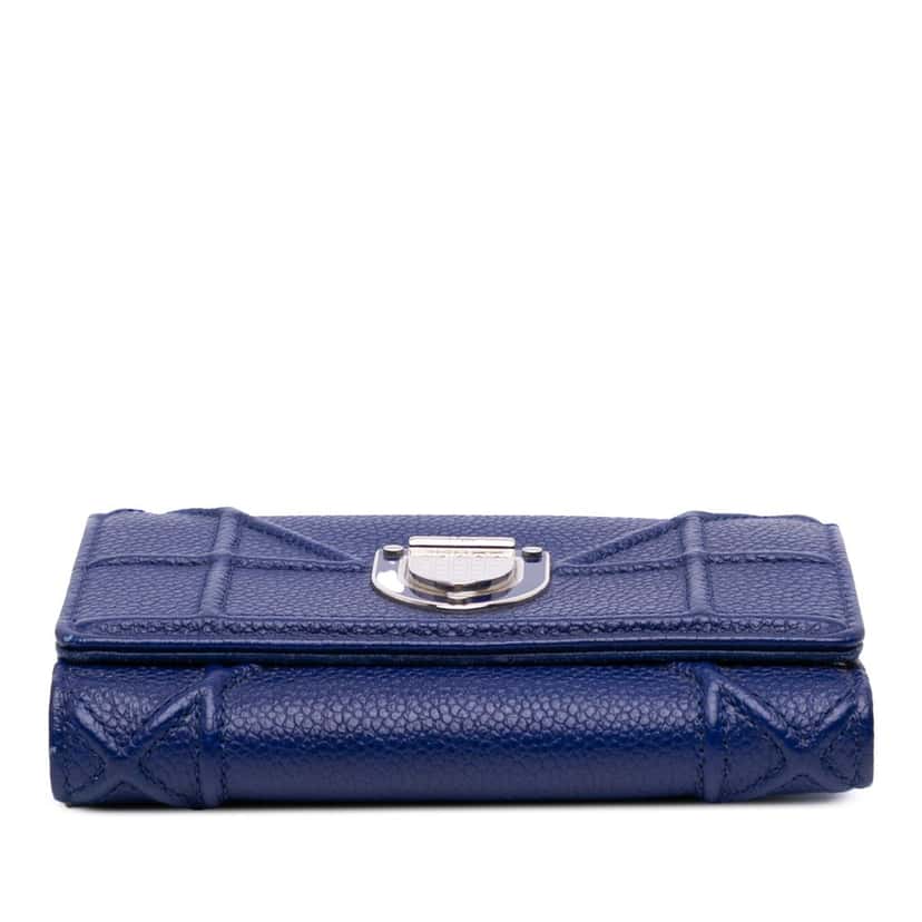 Dior Grained Calfskin Diorama Elancee Wallet Blue Leather Good condition - Inside View