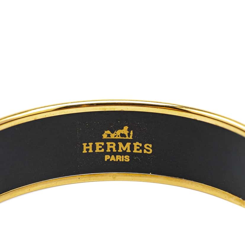 Hermès Wide French Flag Enamel Bangle 65 Blue Good condition - Model View