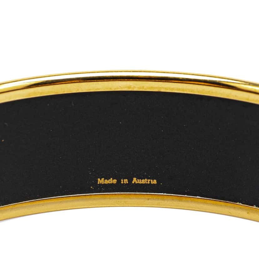 Hermès Wide French Flag Enamel Bangle 65 Blue Good condition - Box View