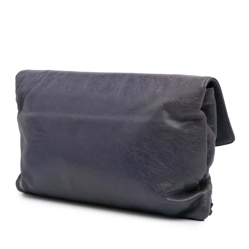 Balenciaga Lambskin Motocross Classic City Clutch Purple Leather Good condition - Back View