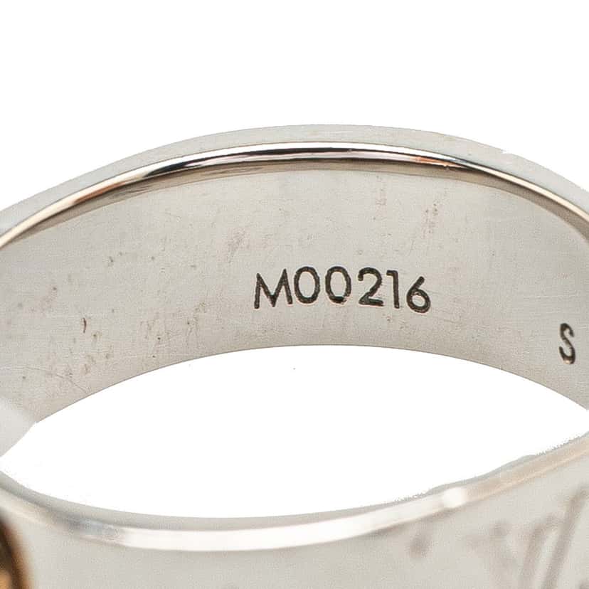 Louis Vuitton Silver Tone Nanogram Ring Silver Brass Good condition - Model View