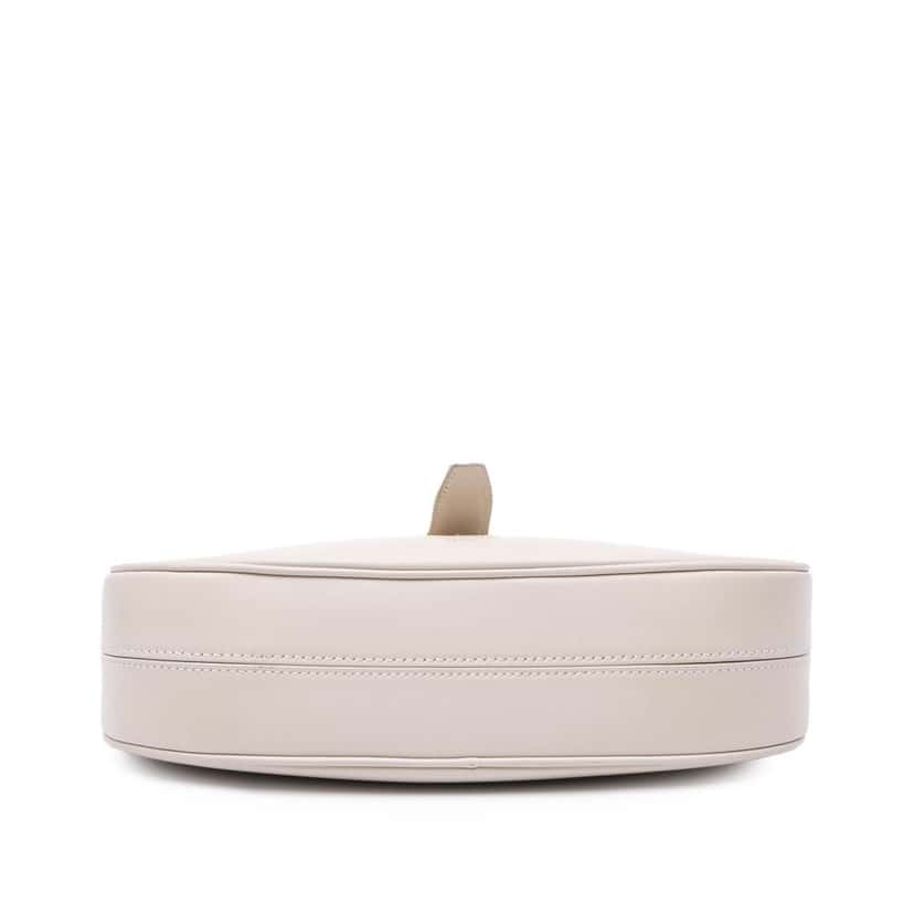 Saint Laurent Shiny Calfskin Le Fermoir Shoulder Bag White Leather Good condition - Inside View