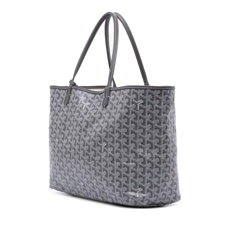 Goyard Goyardine Saint Louis PM Grey Canvas Good condition - Back View