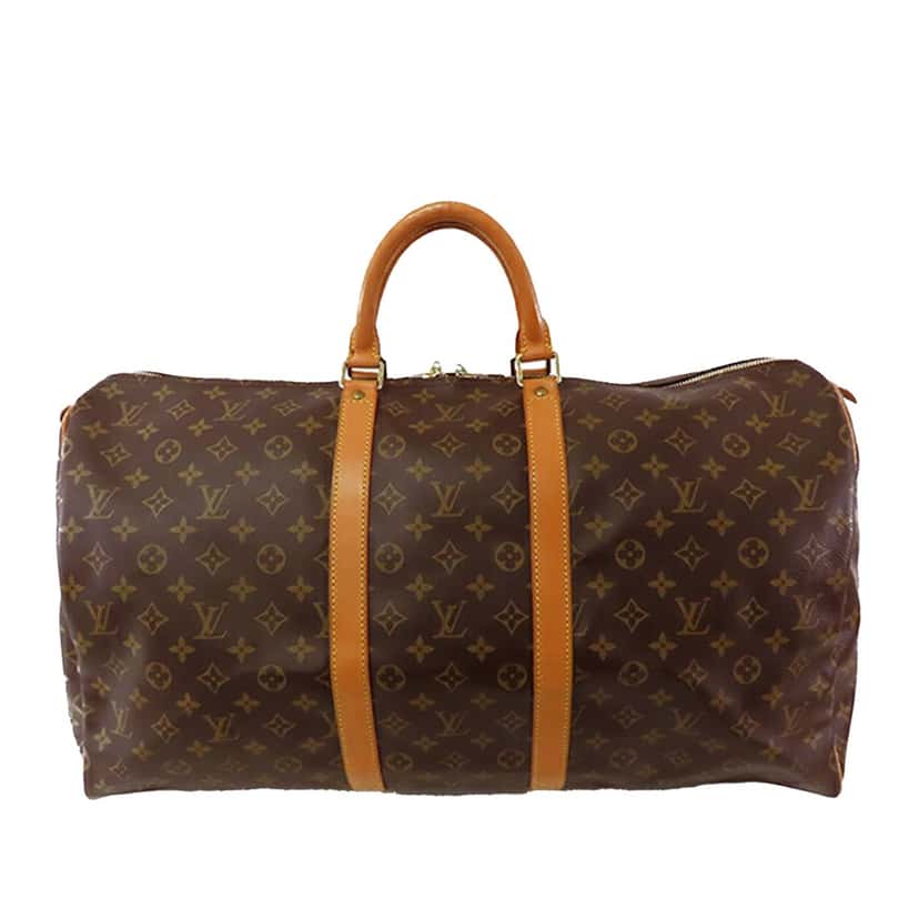 Louis Vuitton Monogram Keepall 55 Brown Canvas Good condition - Front View