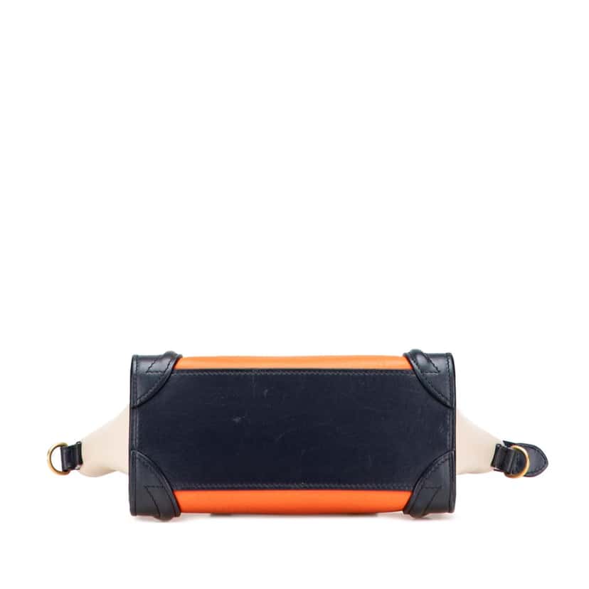 Celine Nano Tricolor Leather Luggage Tote Orange Leather Good condition - Inside View