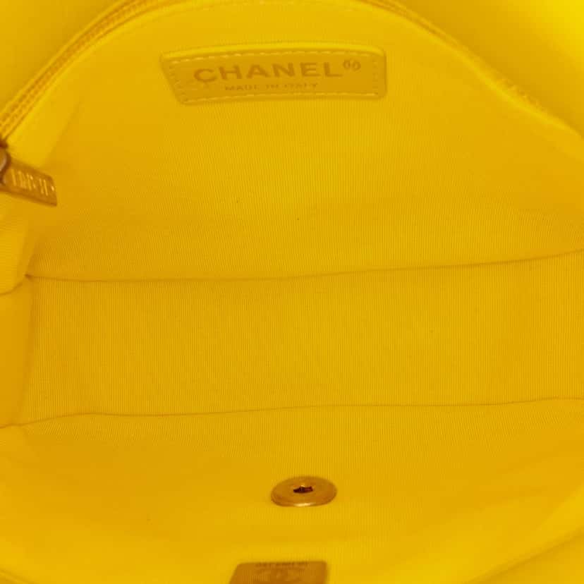 Chanel Small Quilted Lambskin Candy Chain Flap Yellow Leather Good condition - Model View