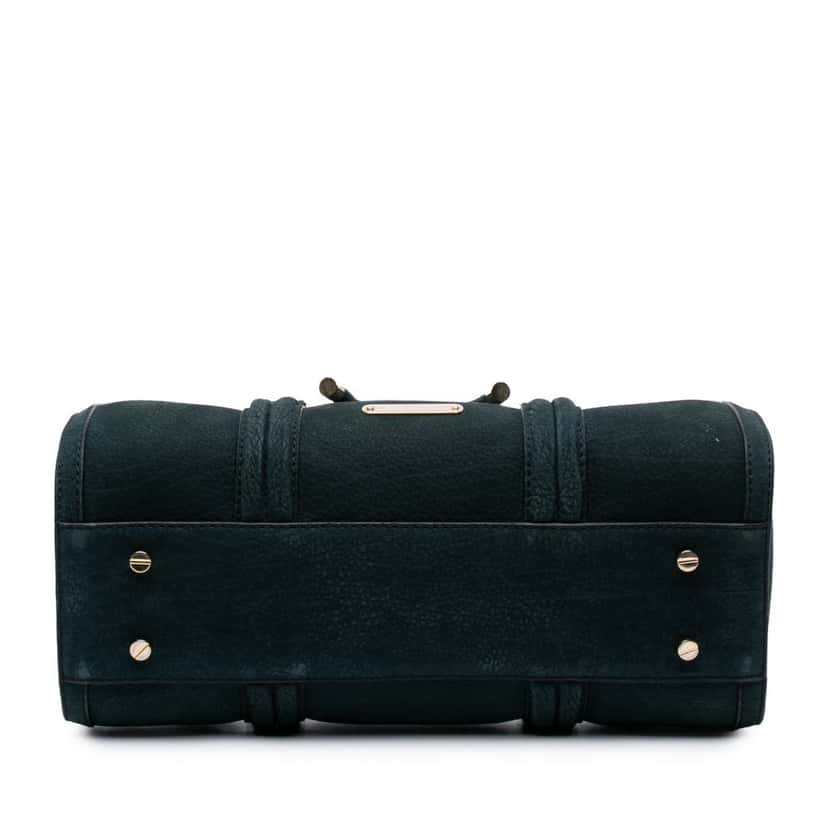 Burberry Nubuck Bow Barrel Top Handle Bag Green Leather Good condition - Inside View